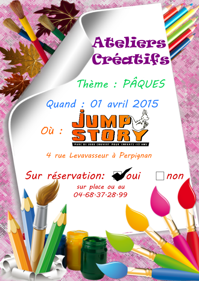  Atelier  cr atif de P ques Jump Story www bibimob fr